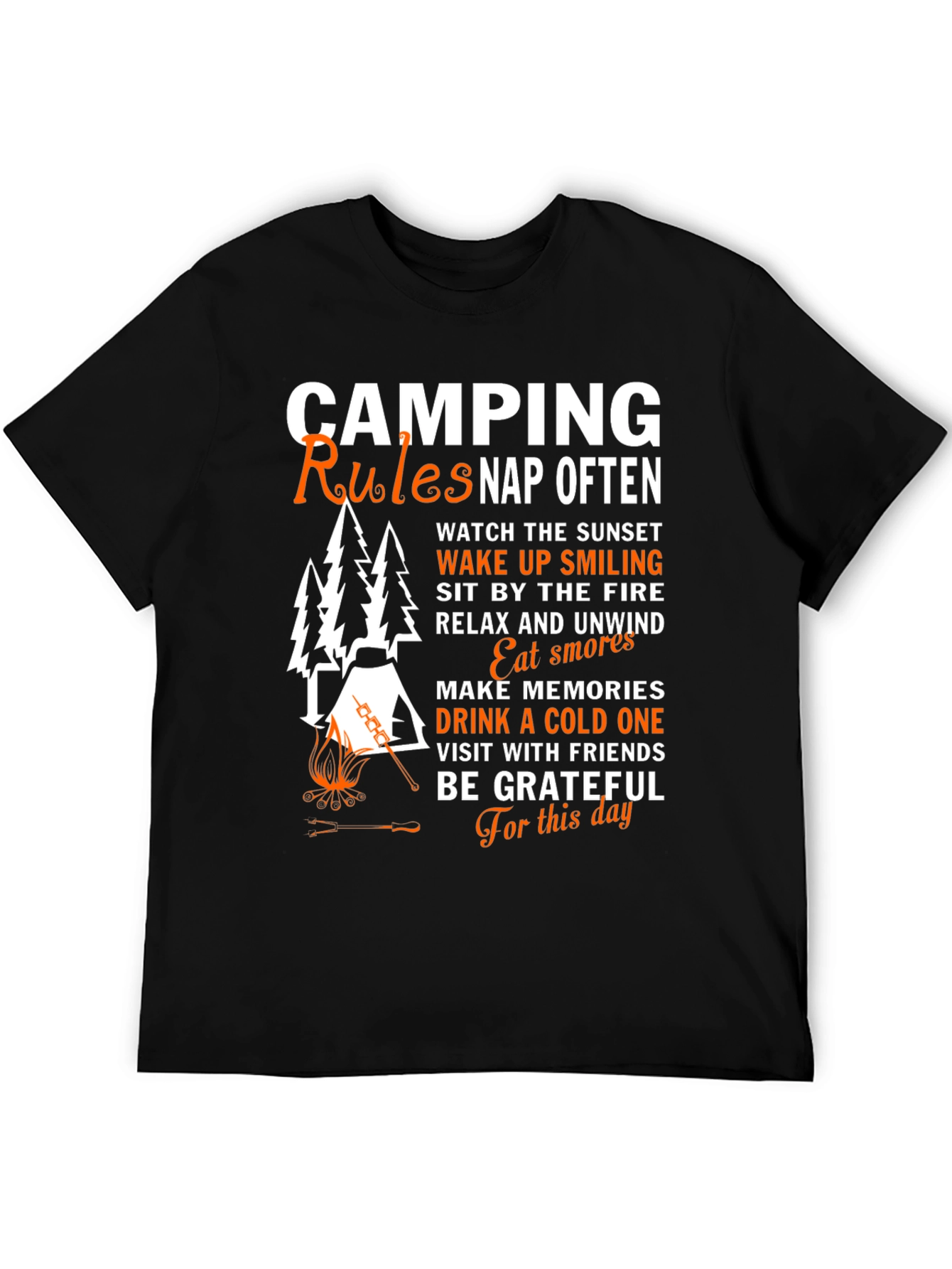 Camping Rules Graphic Tee - Nap Often T-Shirt