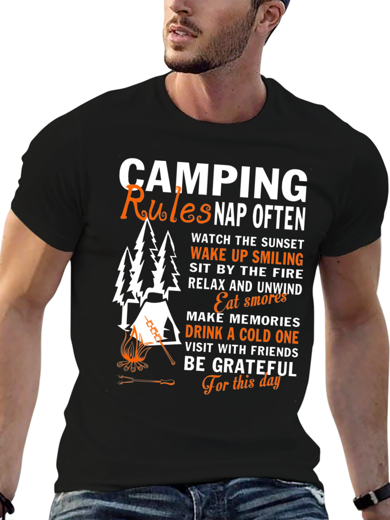 Camping Rules Graphic Tee - Nap Often T-Shirt