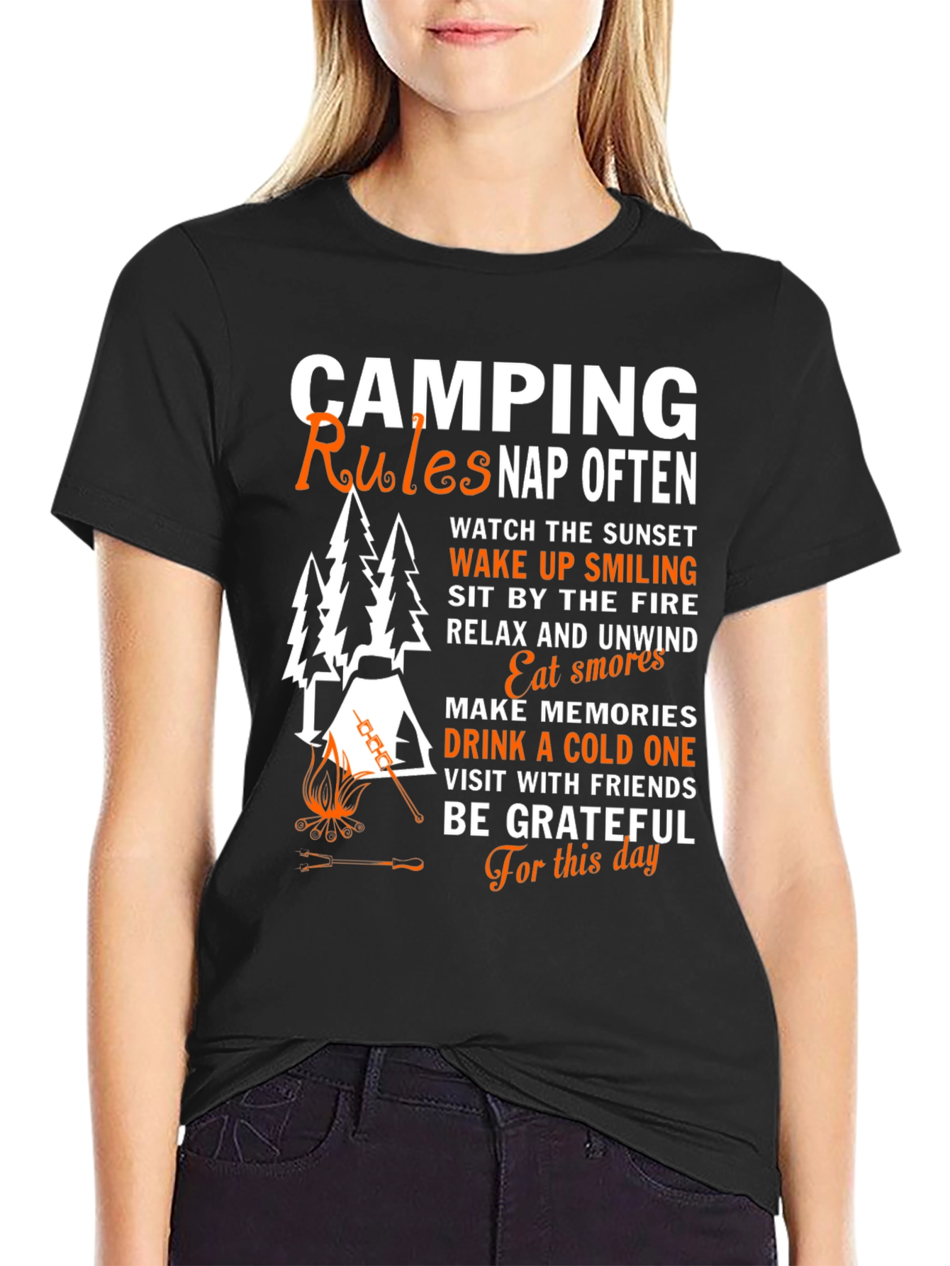 Camping Rules Graphic Tee - Nap Often T-Shirt