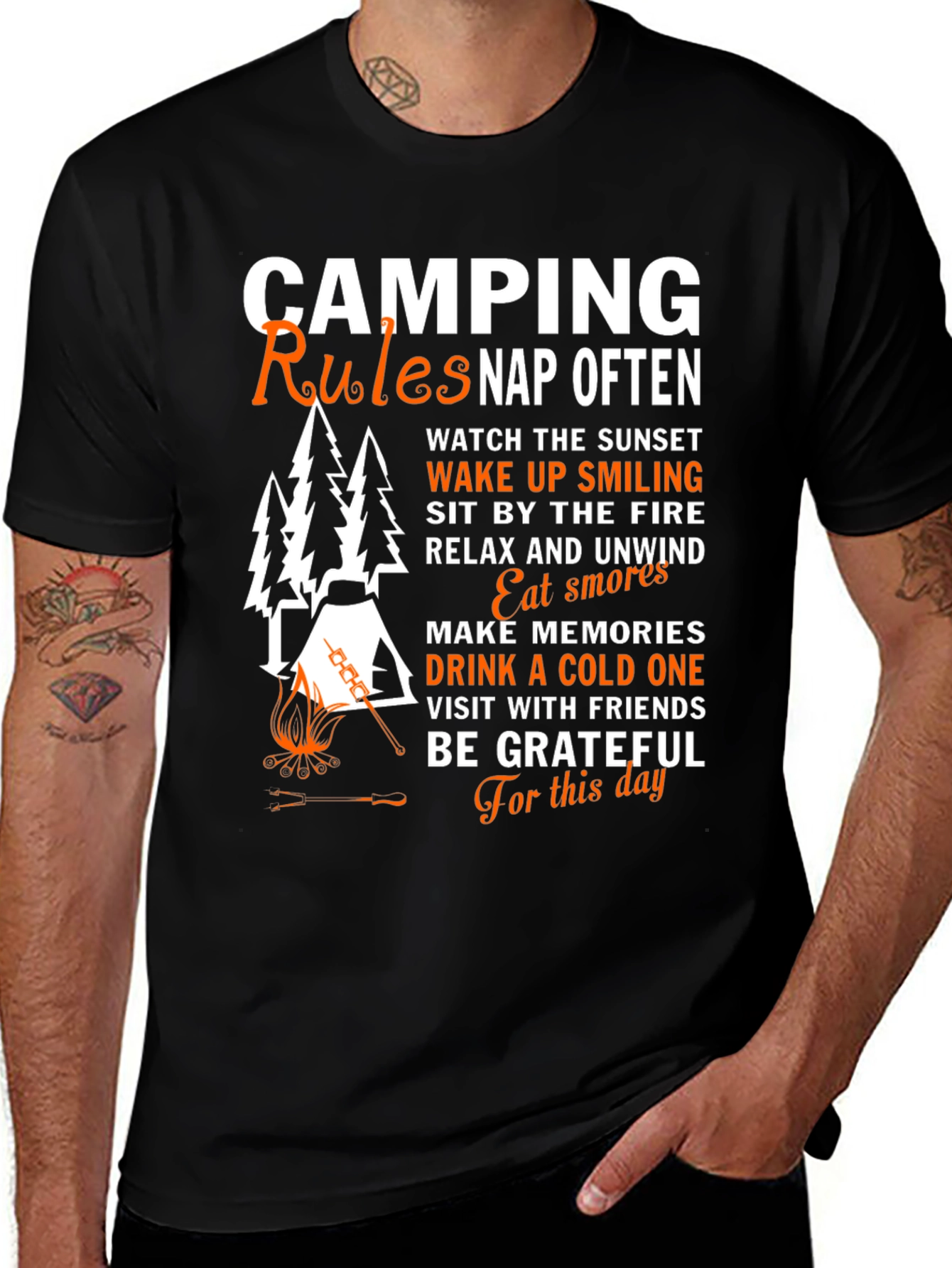 Camping Rules Graphic Tee - Nap Often T-Shirt