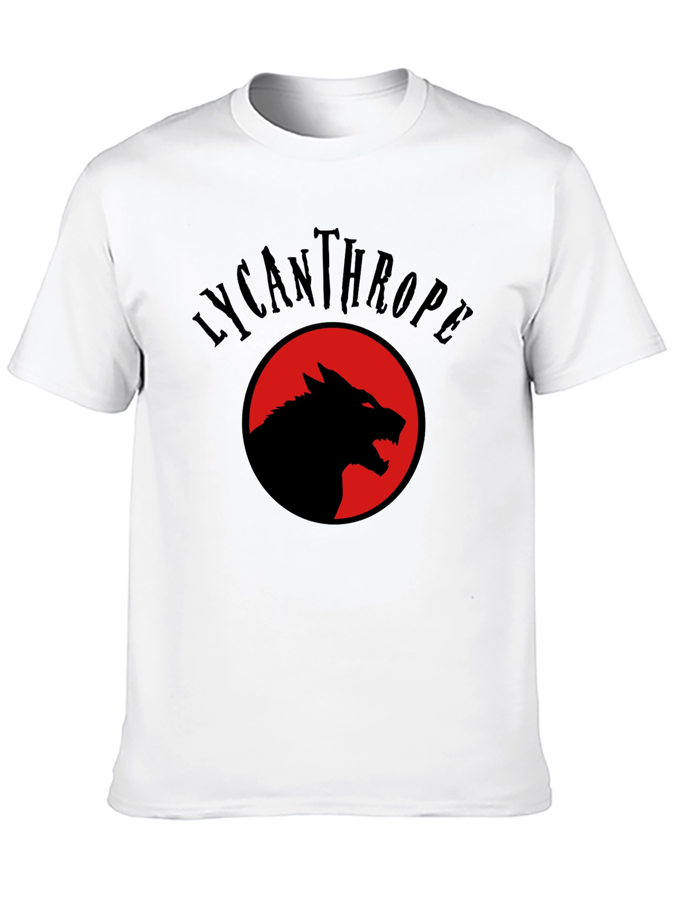 Lycanthrope Wolf Graphic Tee - Black Crew Neck T-Shirt