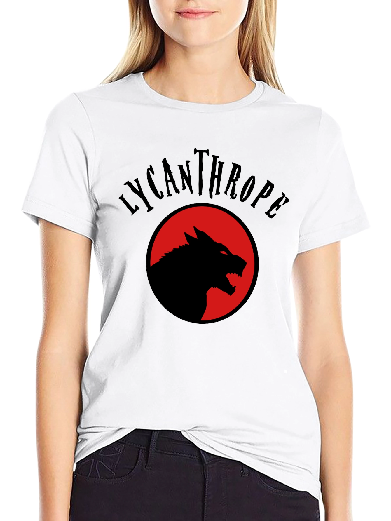 Lycanthrope Wolf Graphic Tee - Black Crew Neck T-Shirt