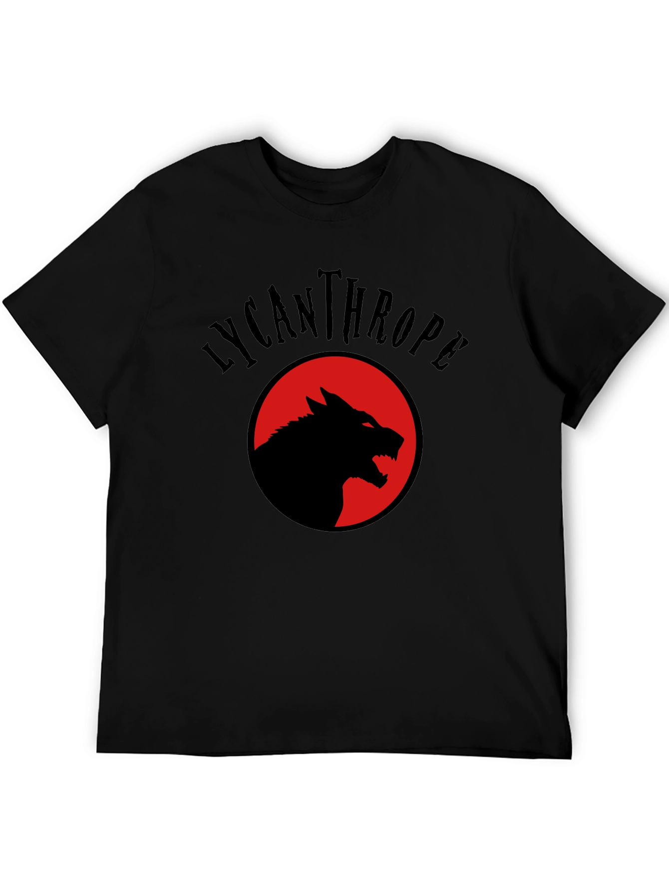 Lycanthrope Wolf Graphic Tee - Black Crew Neck T-Shirt