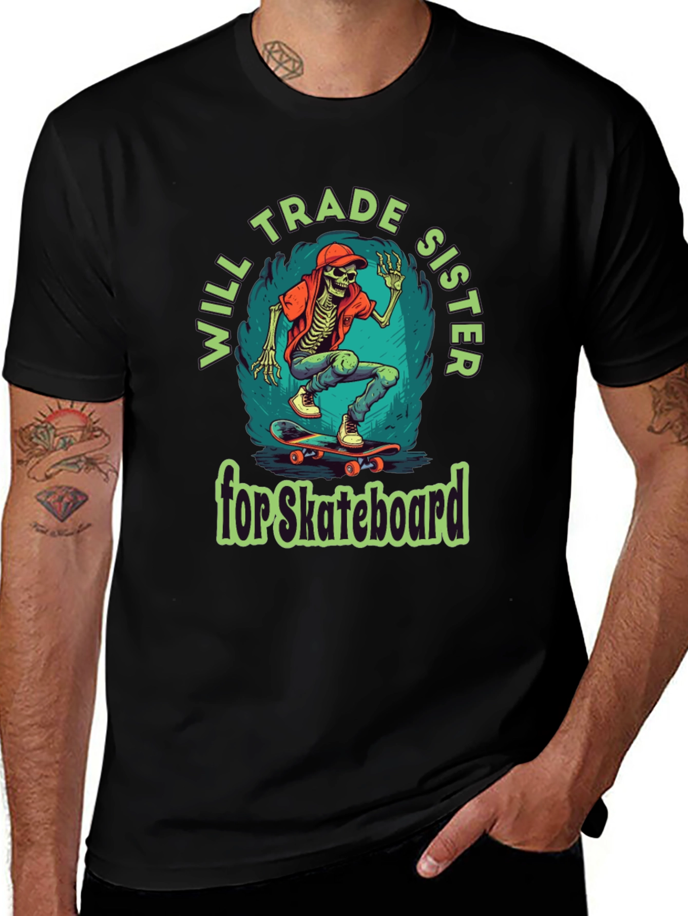 Will Trade Sister for Skateboard Graphic T-Shirt