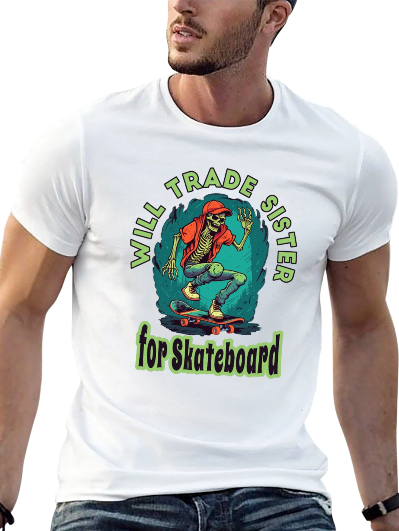 Will Trade Sister for Skateboard Graphic T-Shirt