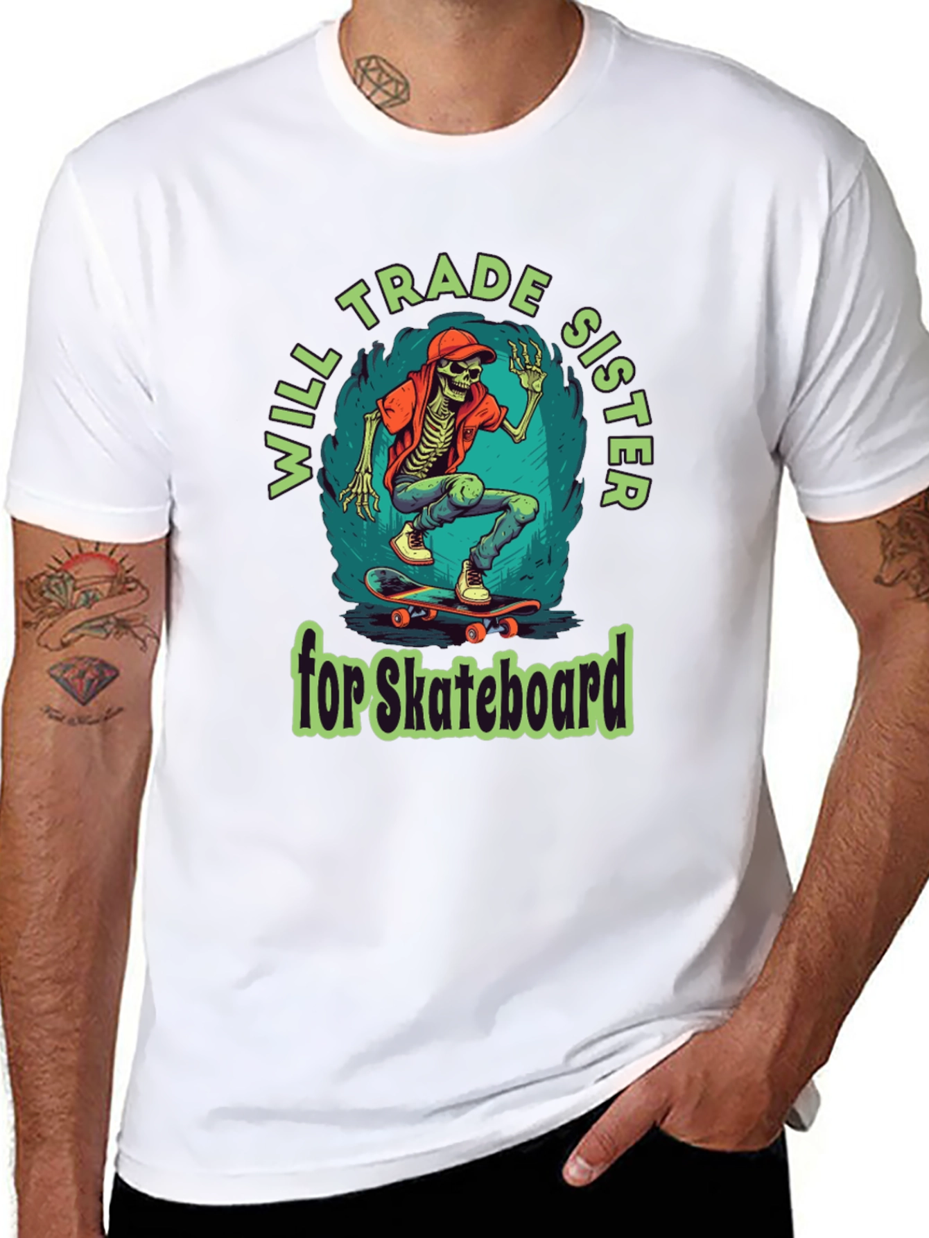 Will Trade Sister for Skateboard Graphic T-Shirt