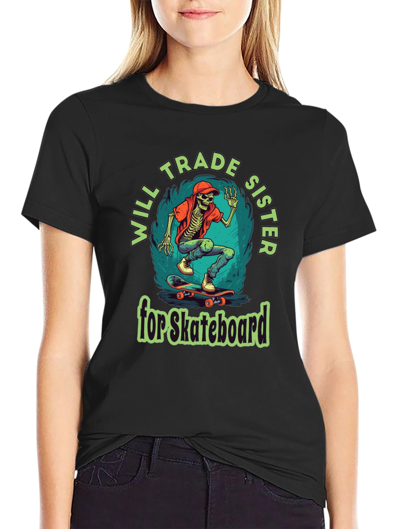 Will Trade Sister for Skateboard Graphic T-Shirt