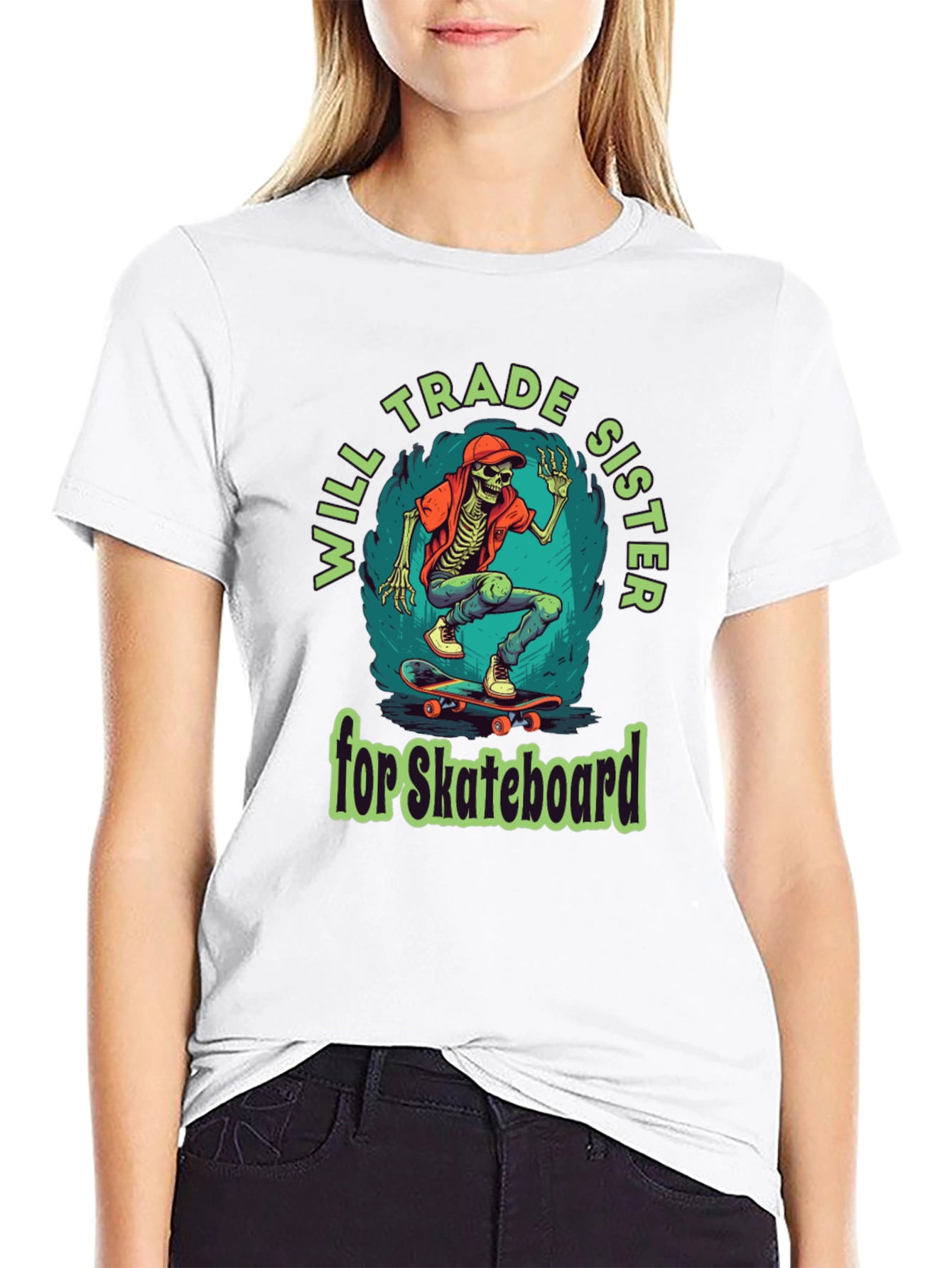 Will Trade Sister for Skateboard Graphic T-Shirt