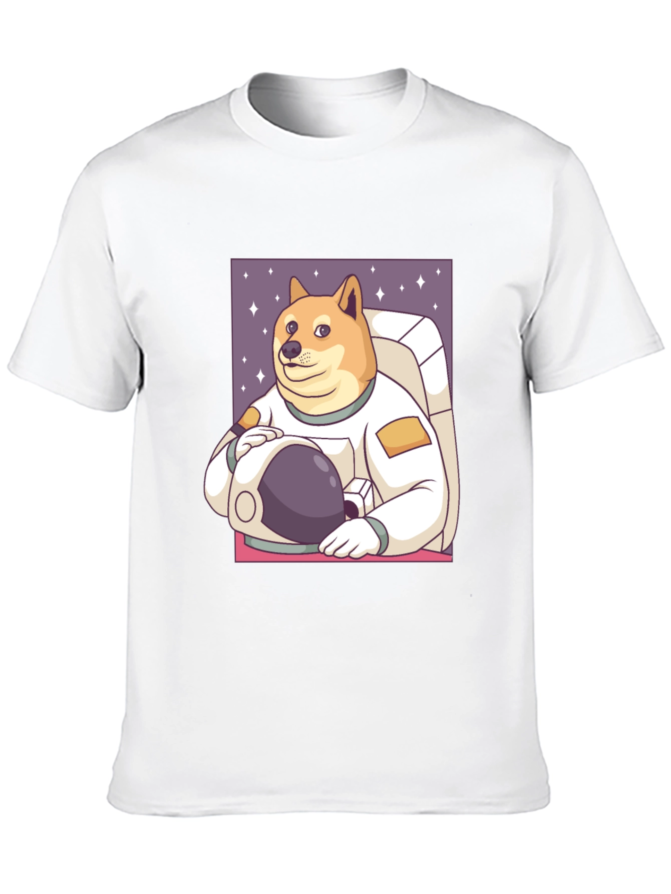 Doge Astronaut Graphic Tee - Black Cotton Blend