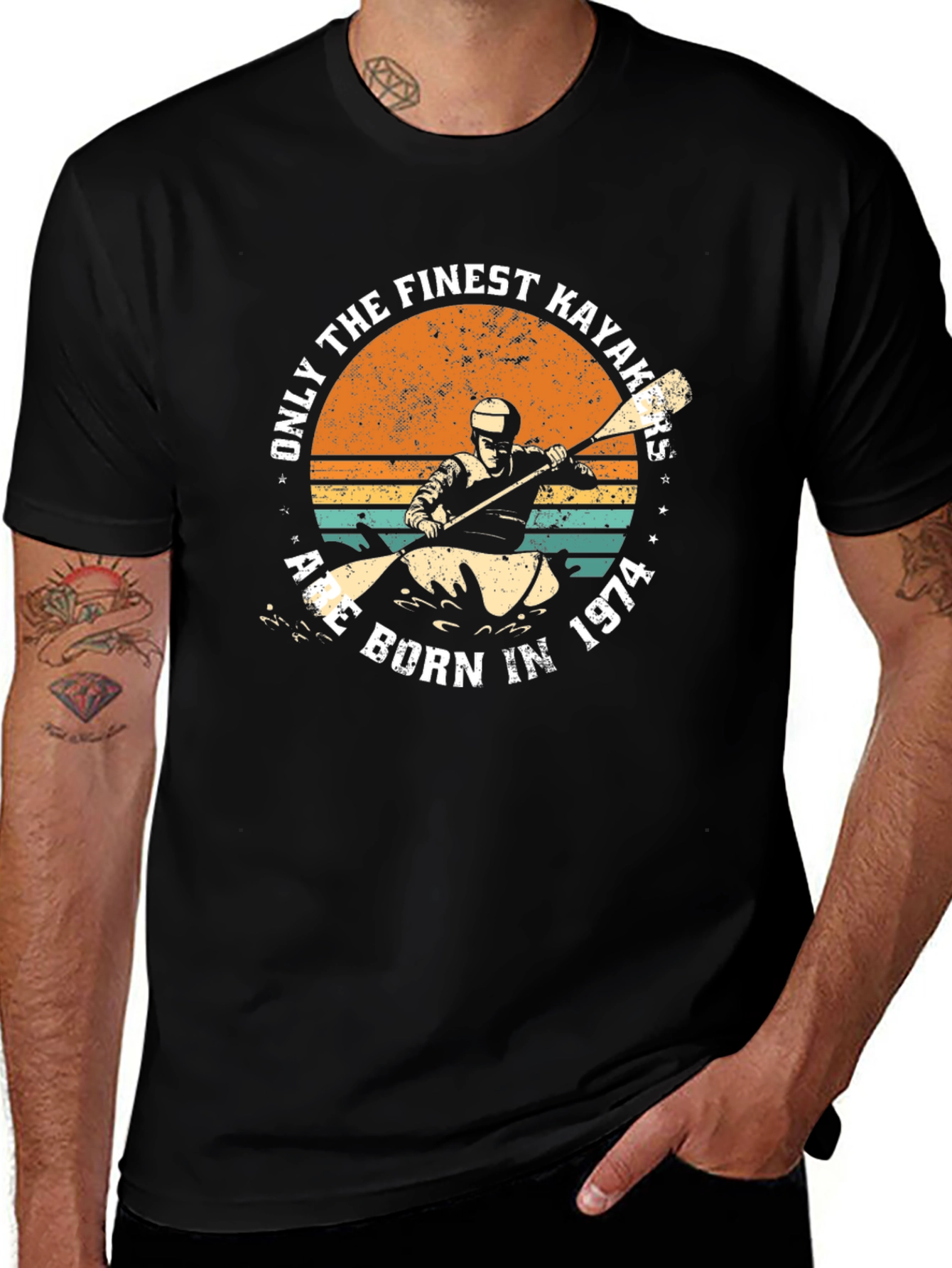 Finest Kayakers Born in 1974 Black T-Shirt