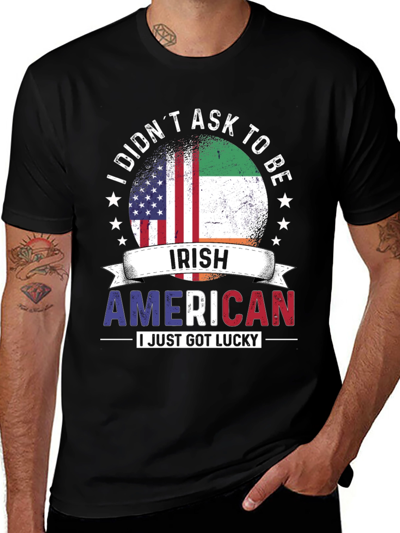 Irish American Flag Graphic T-Shirt