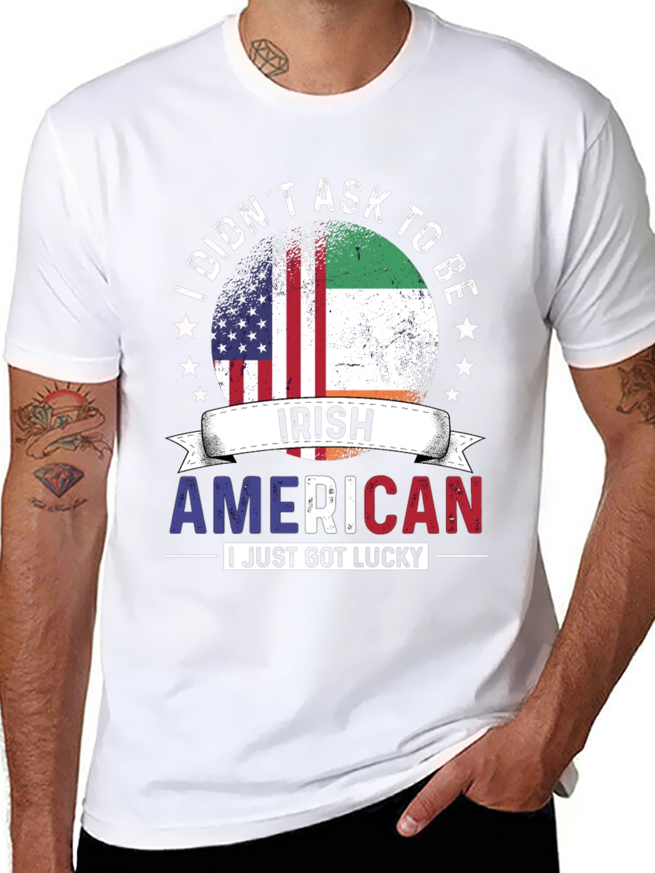 Irish American Flag Graphic T-Shirt