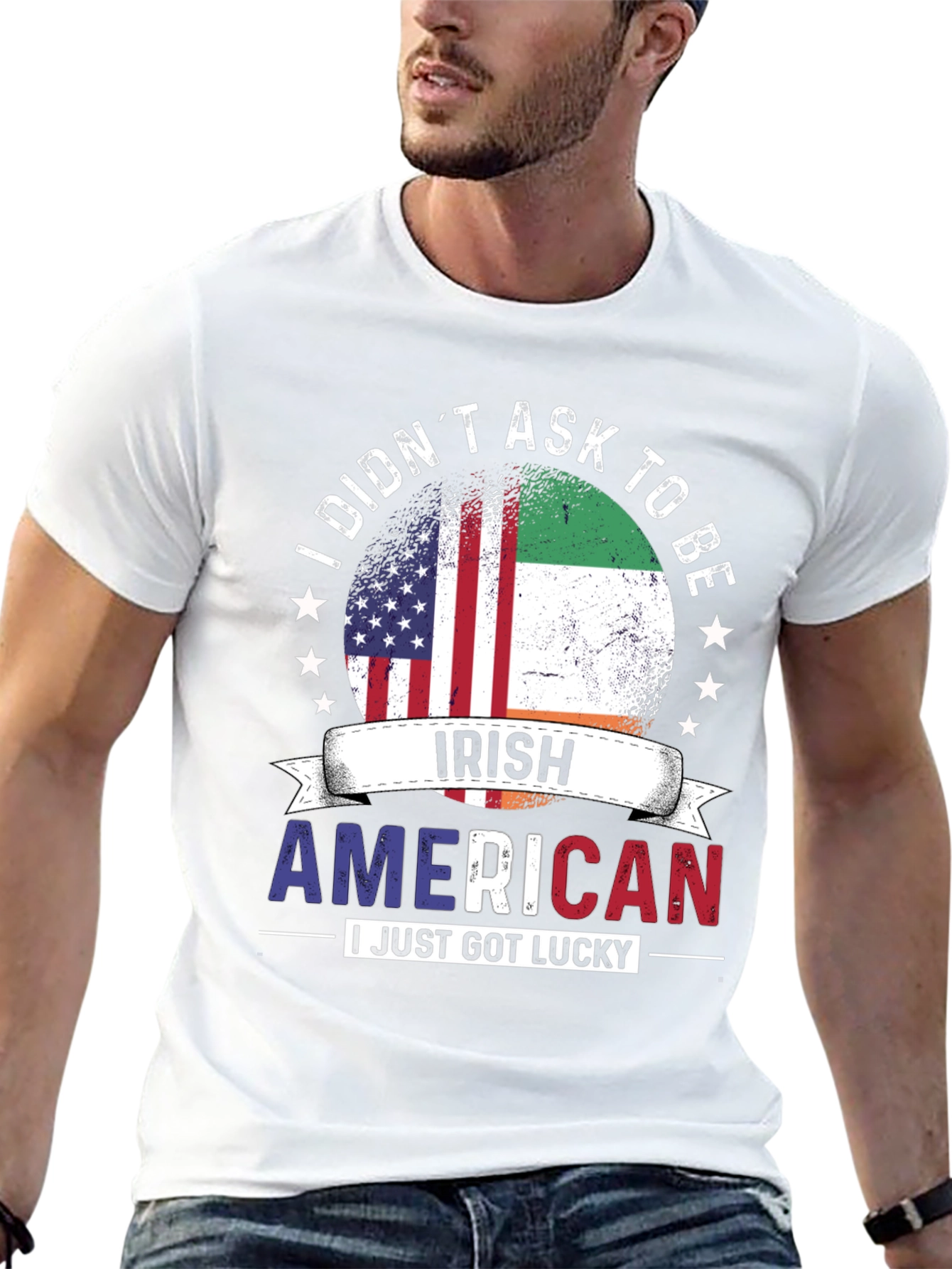 Irish American Flag Graphic T-Shirt
