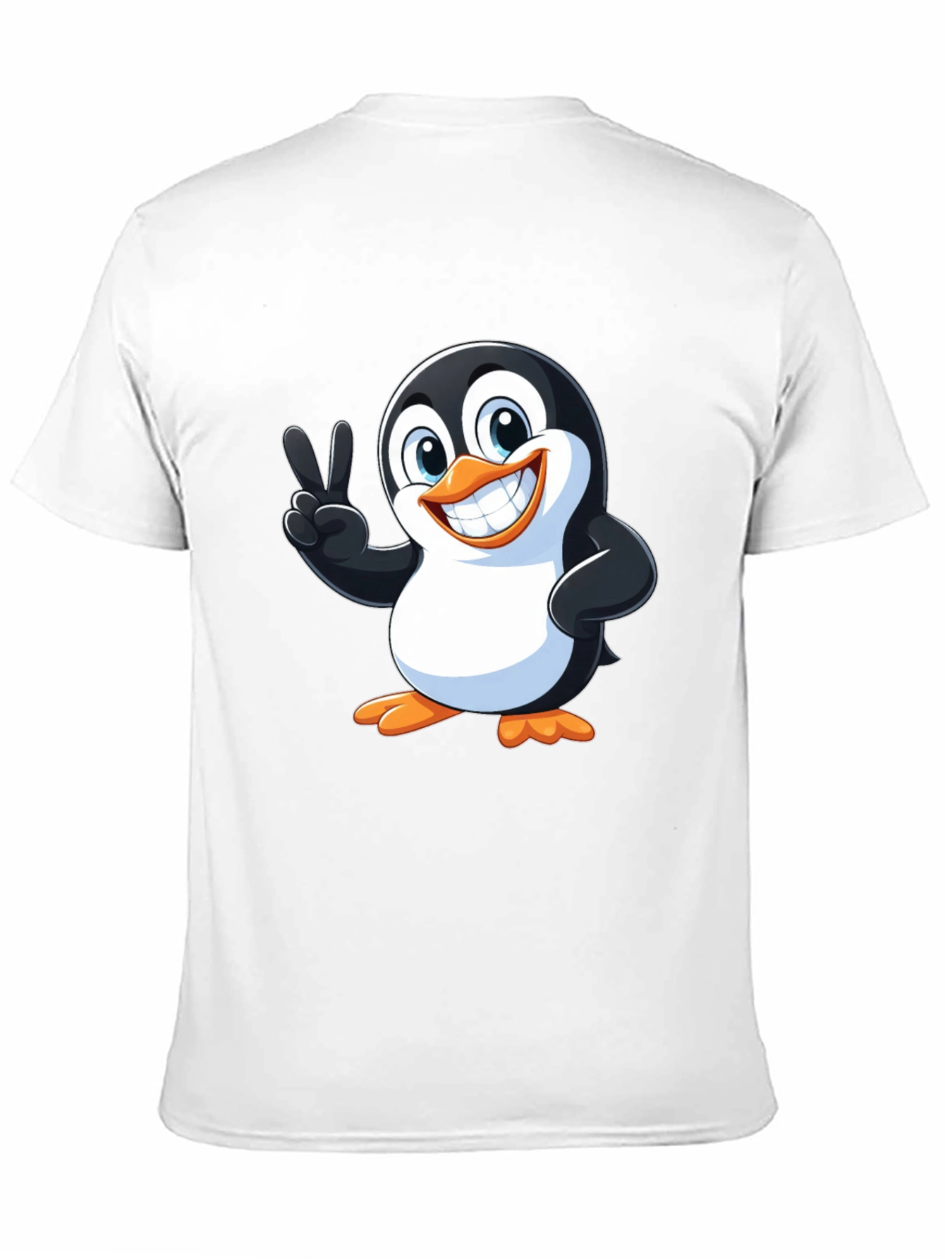 Cute Penguin Peace Sign Graphic T-Shirt
