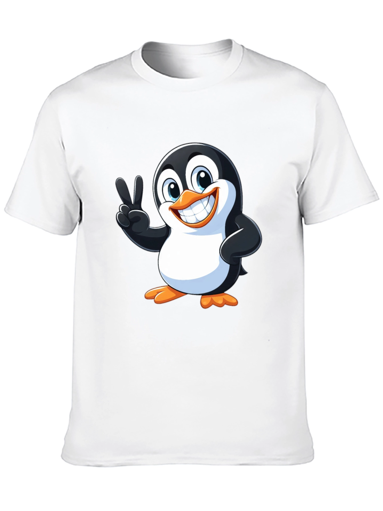 Cute Penguin Peace Sign Graphic T-Shirt