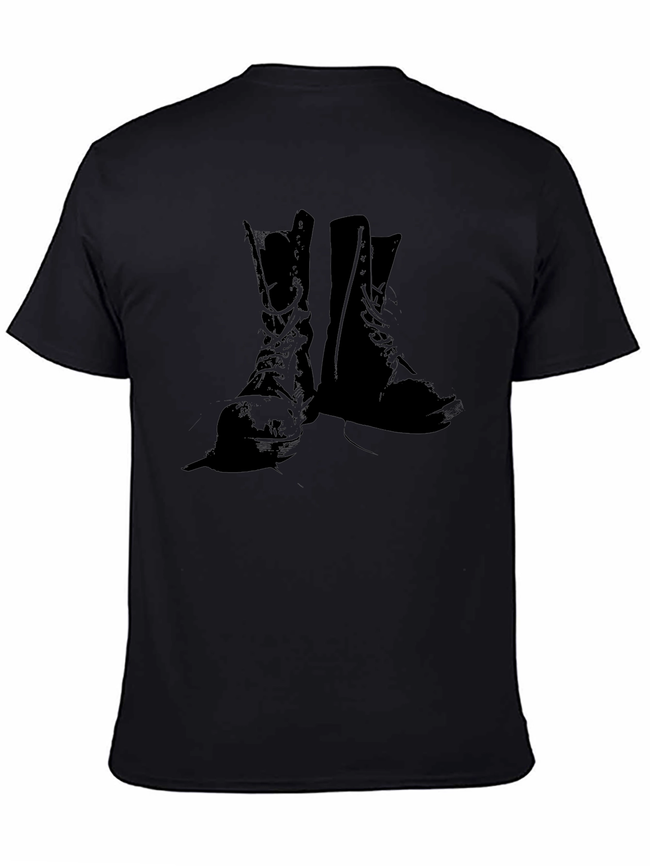 Graphic Boot Print Black T-Shirt