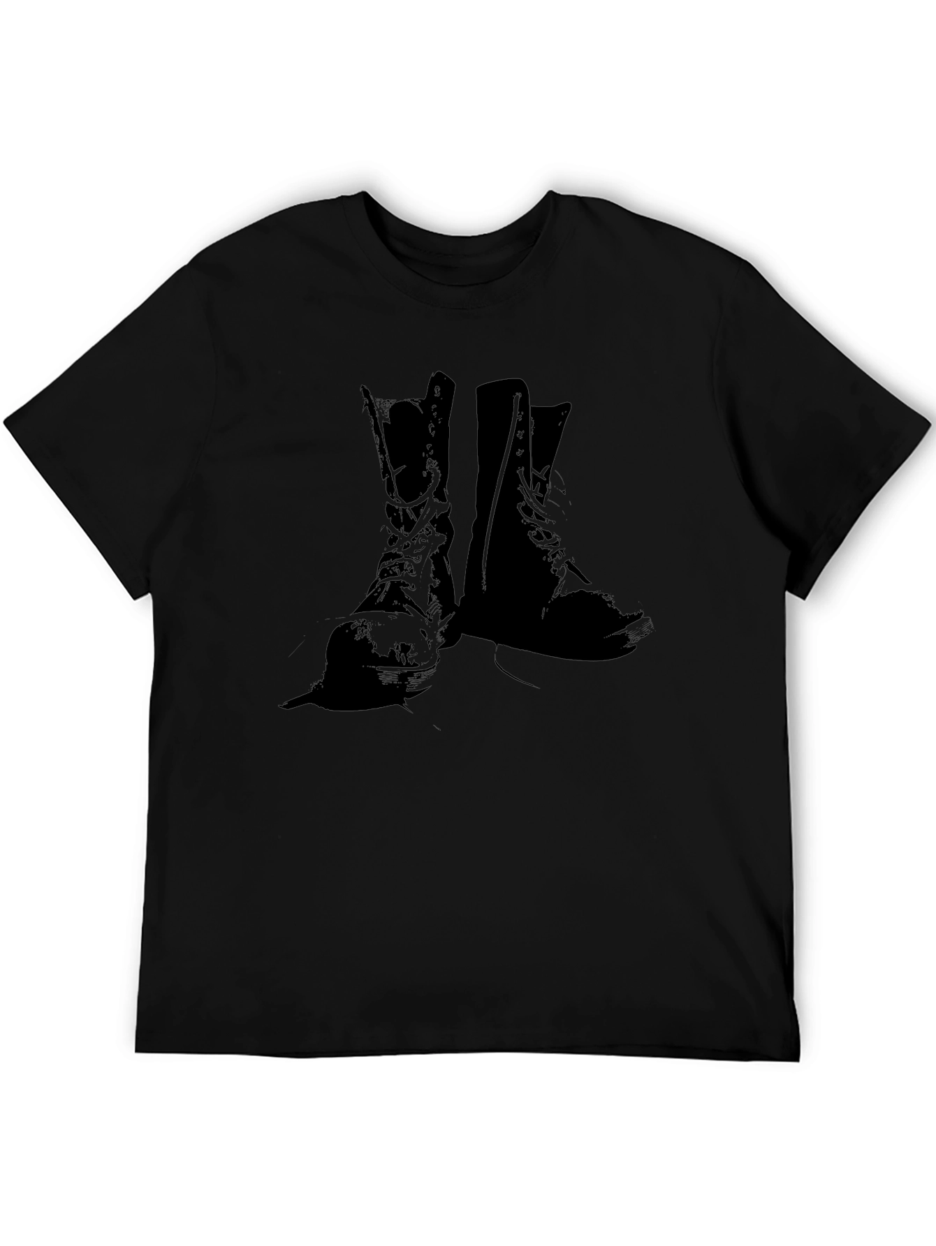 Graphic Boot Print Black T-Shirt