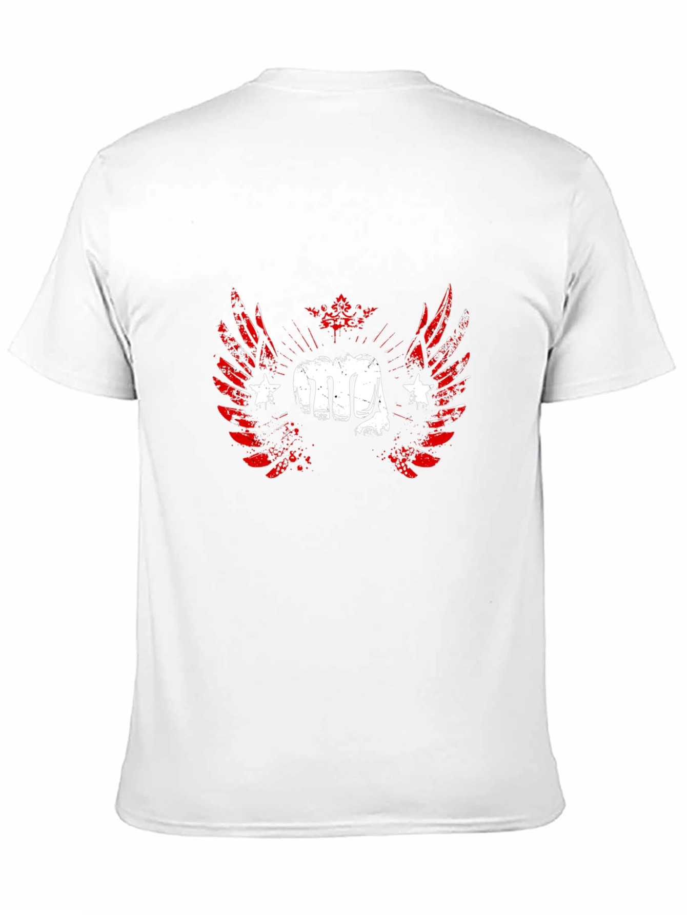 Winged Fist Graphic Print T-Shirt - Black