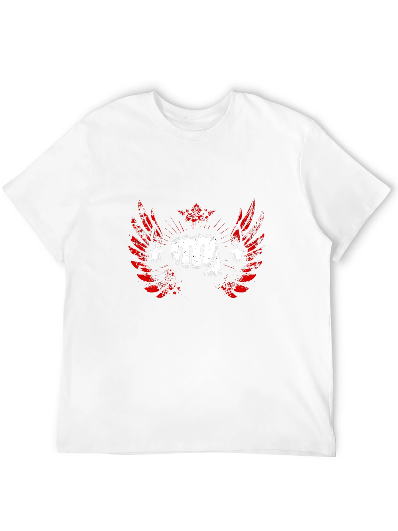 Winged Fist Graphic Print T-Shirt - Black