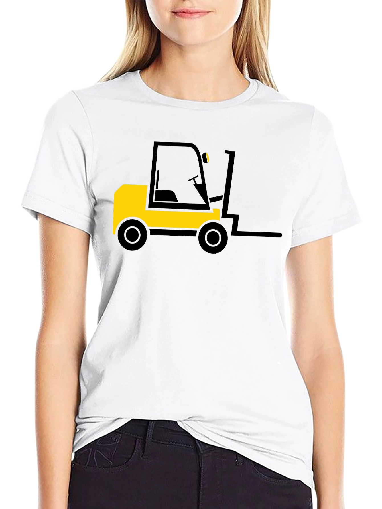 Forklift Graphic Black T-Shirt - Heavy Duty Style