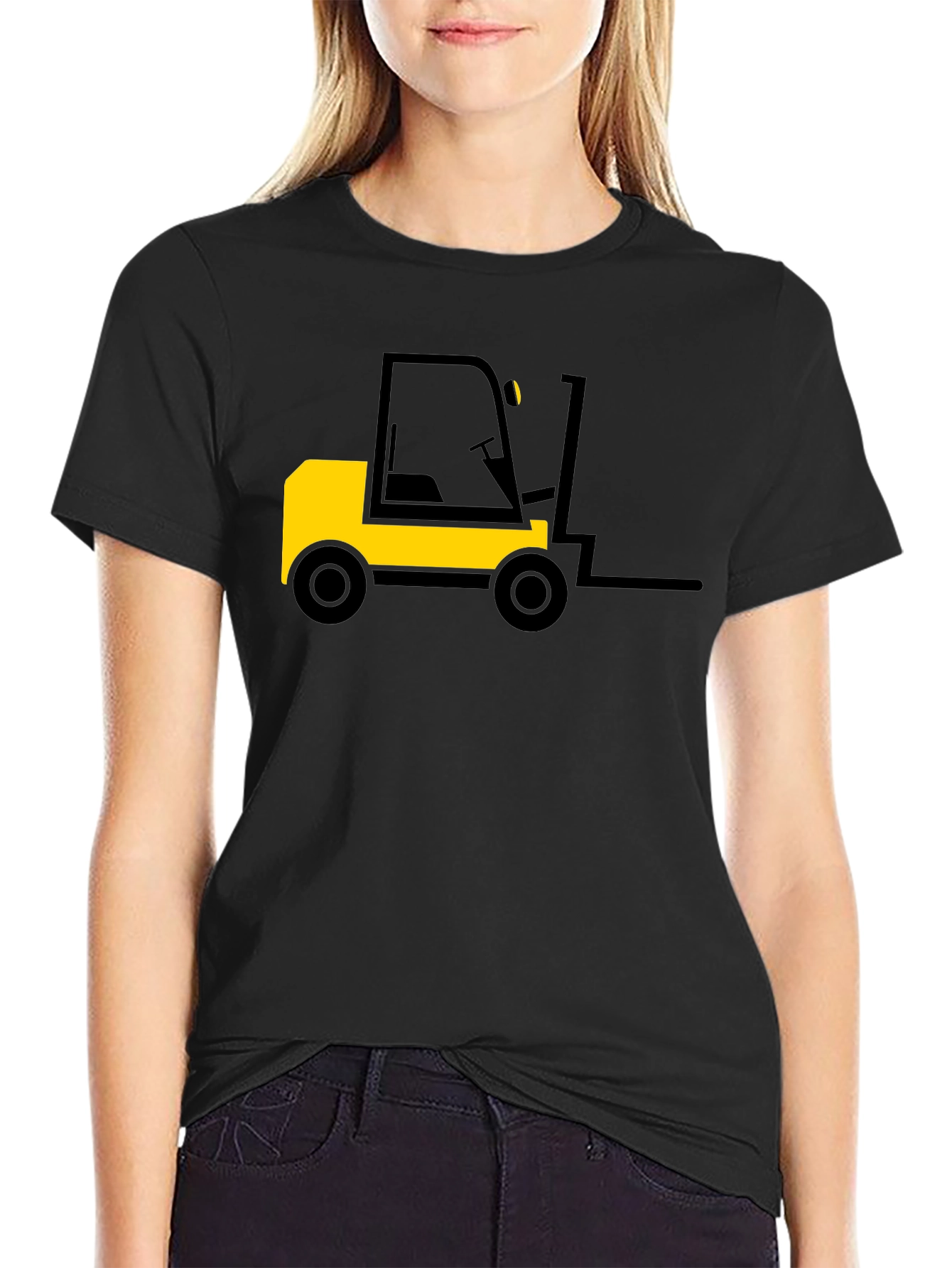 Forklift Graphic Black T-Shirt - Heavy Duty Style