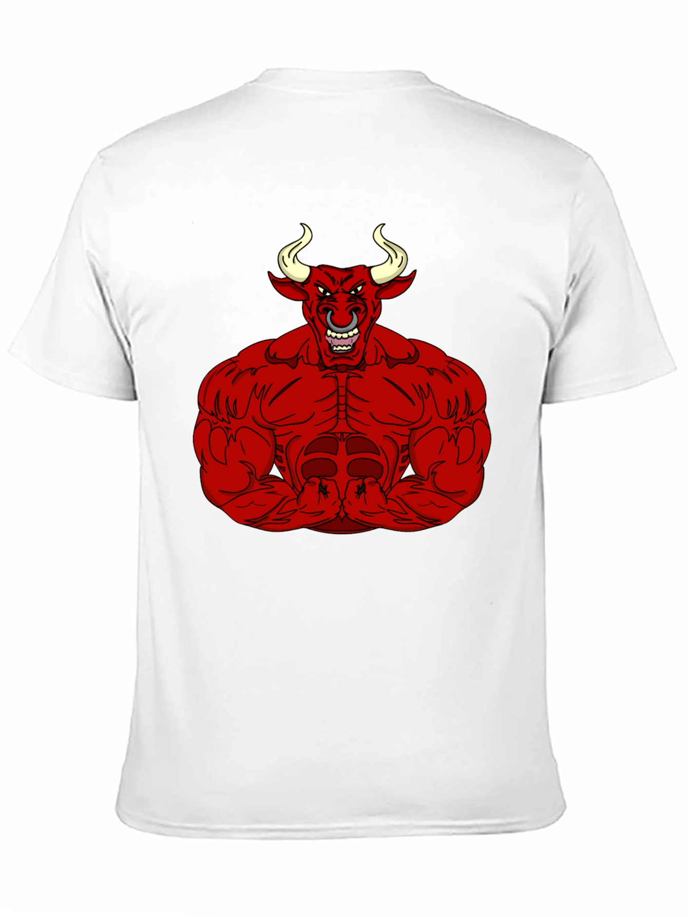 Mens Black T-Shirt with Red Bull Graphic