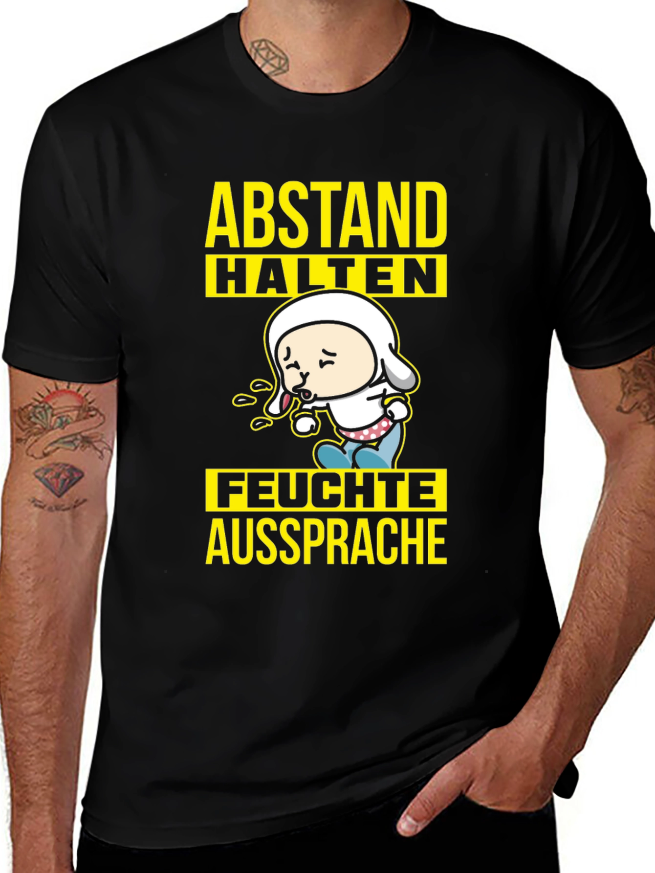 Abstand Halten T-Shirt - Funny German Social Distancing Tee