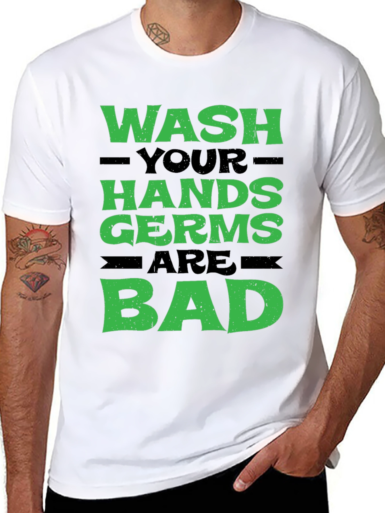 Wash Your Hands Germs Are Bad Graphic Tee