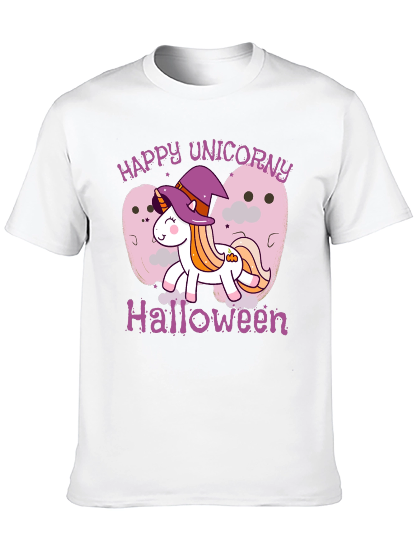 Happy Unicorn Halloween Black T-Shirt