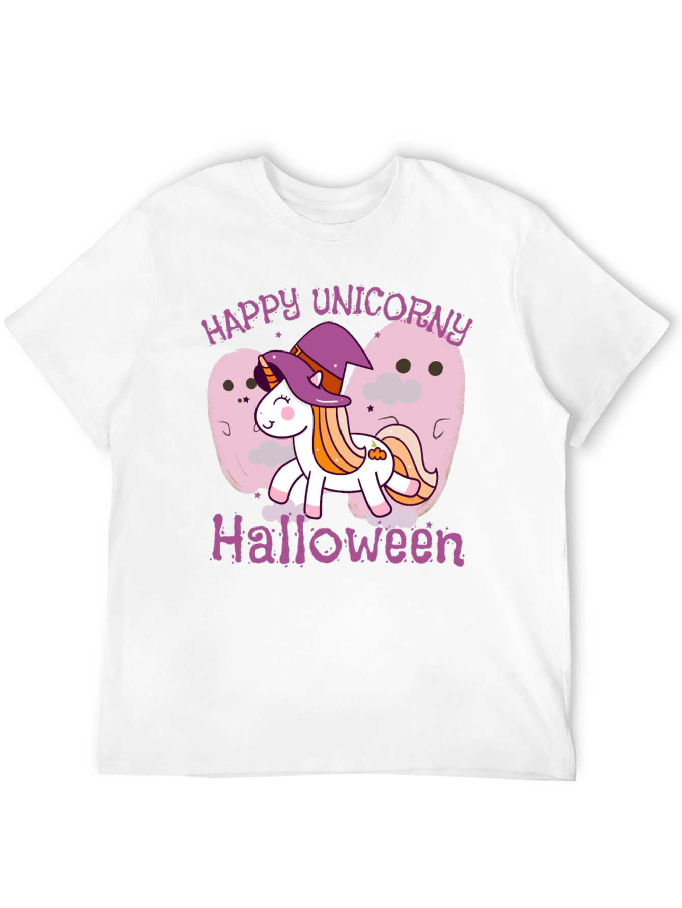Happy Unicorn Halloween Black T-Shirt