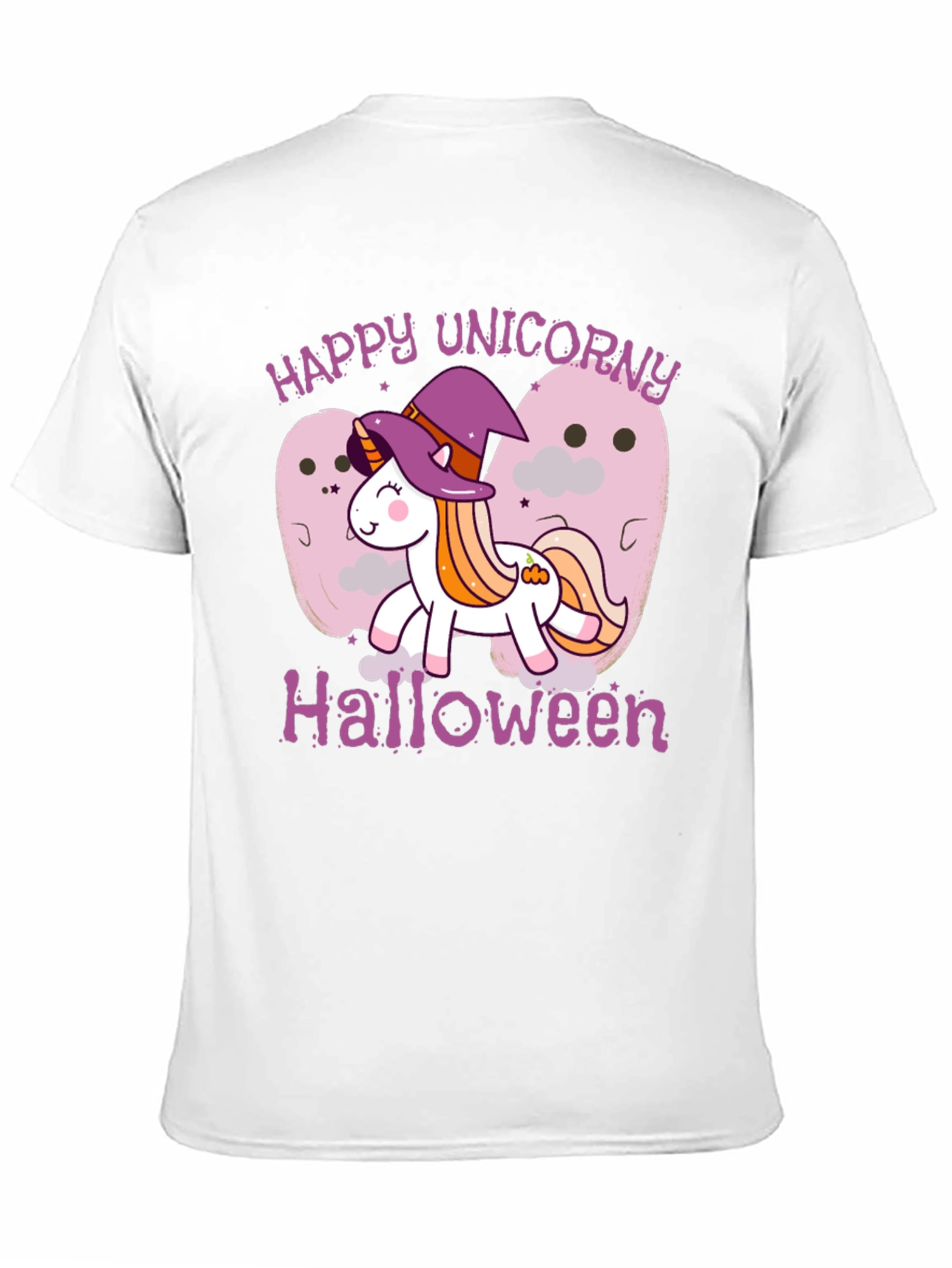 Happy Unicorn Halloween Black T-Shirt