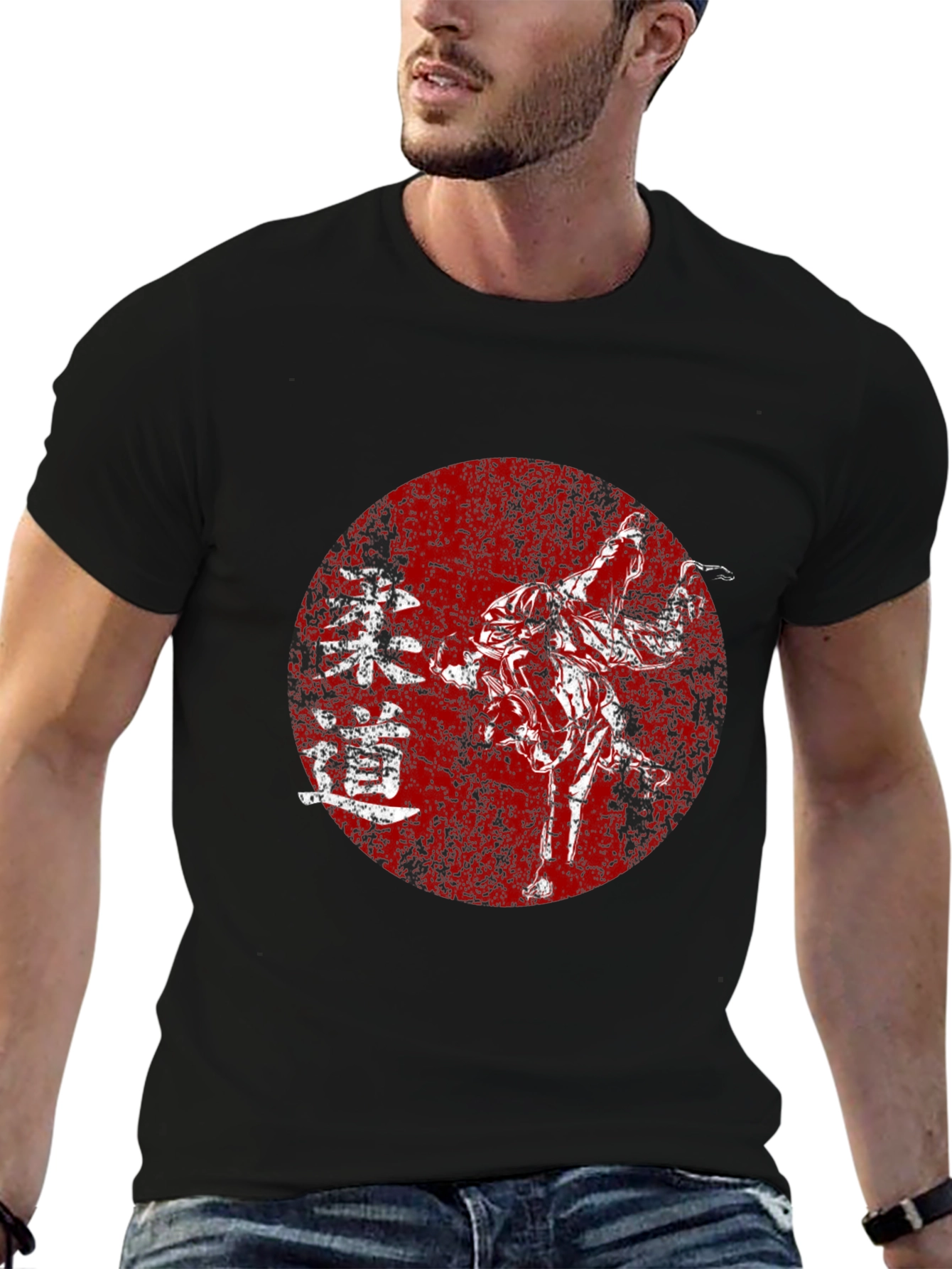 Judo Kanji Graphic T-Shirt - Black