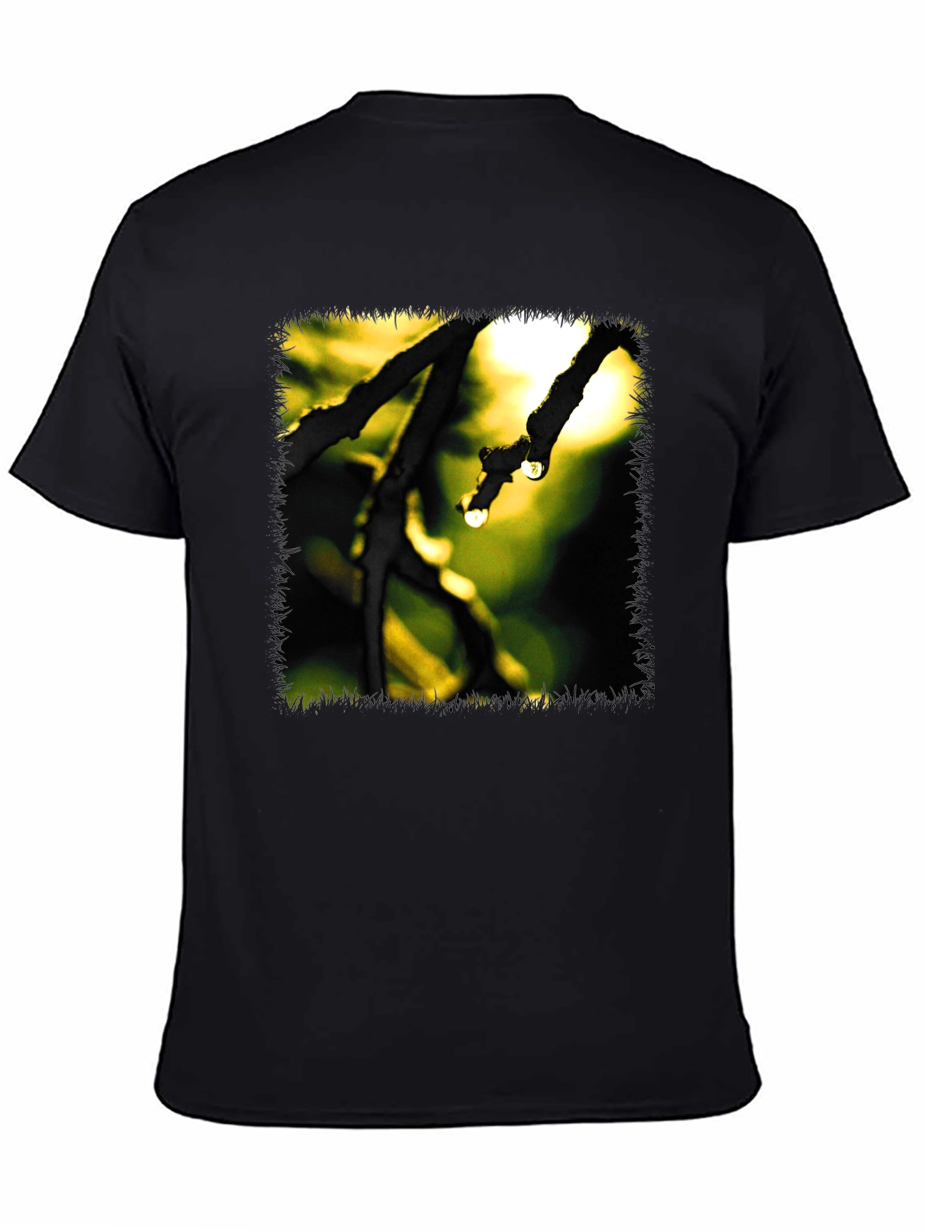 Nature Branch Drops Graphic Black T-Shirt