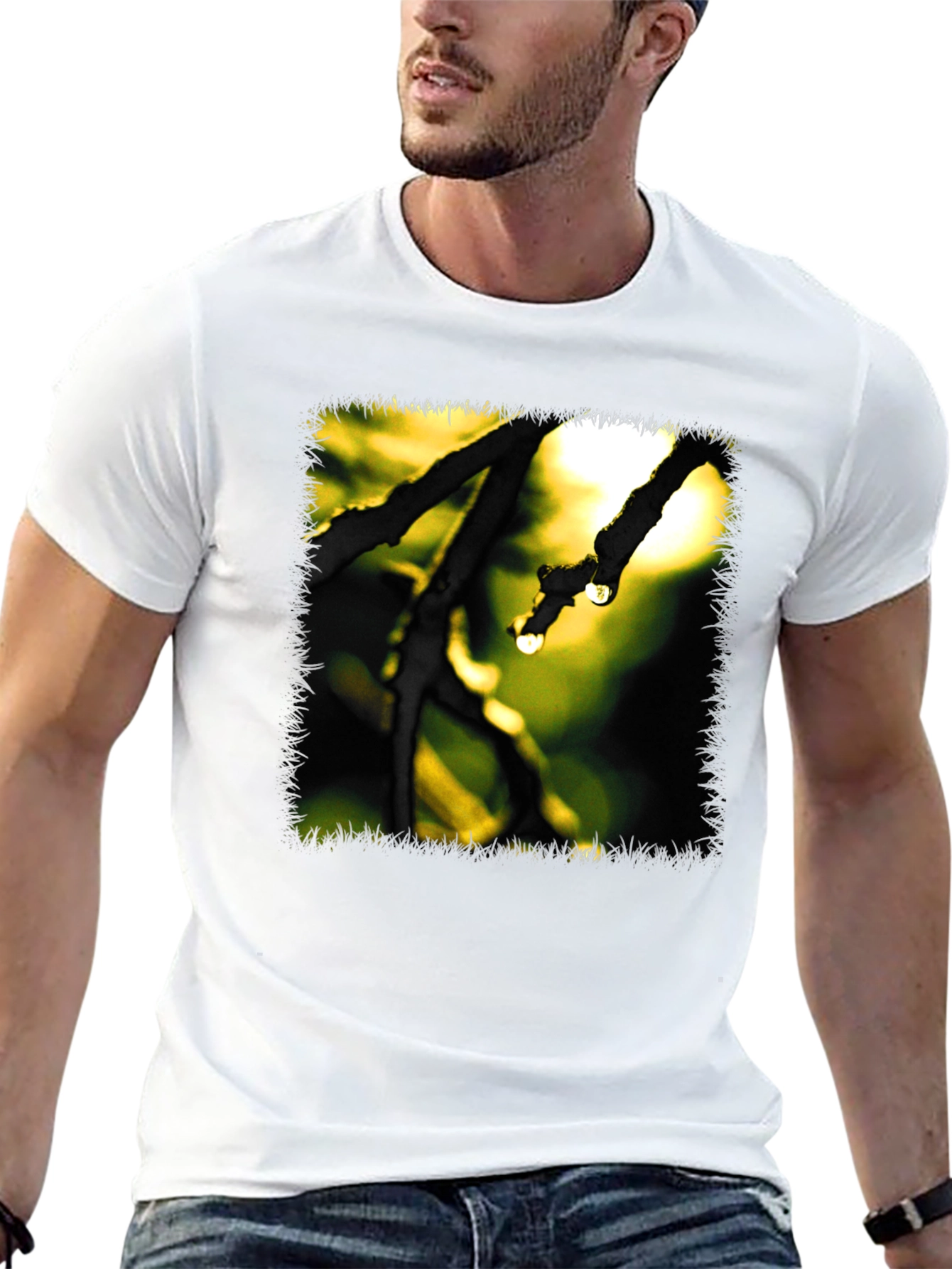 Nature Branch Drops Graphic Black T-Shirt