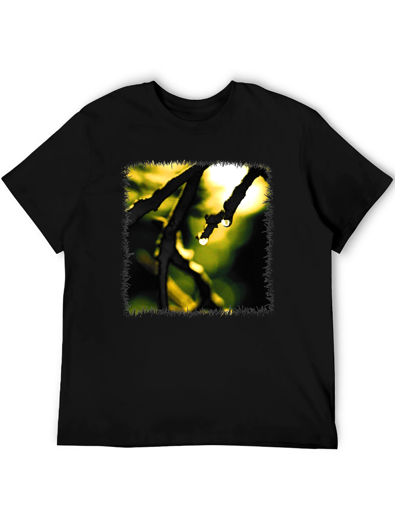 Nature Branch Drops Graphic Black T-Shirt
