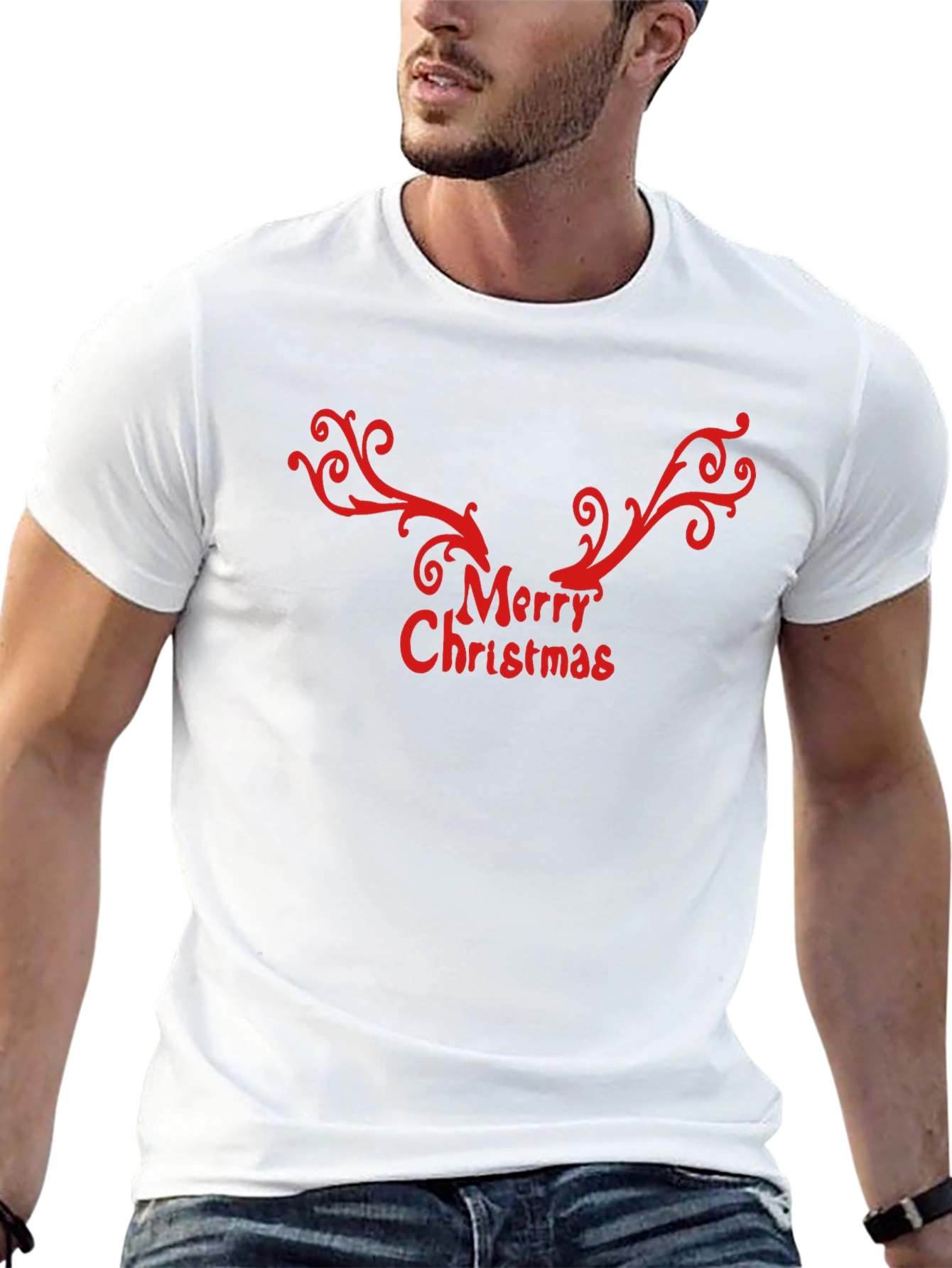 Festive Christmas T-Shirt - Reindeer Antlers Design