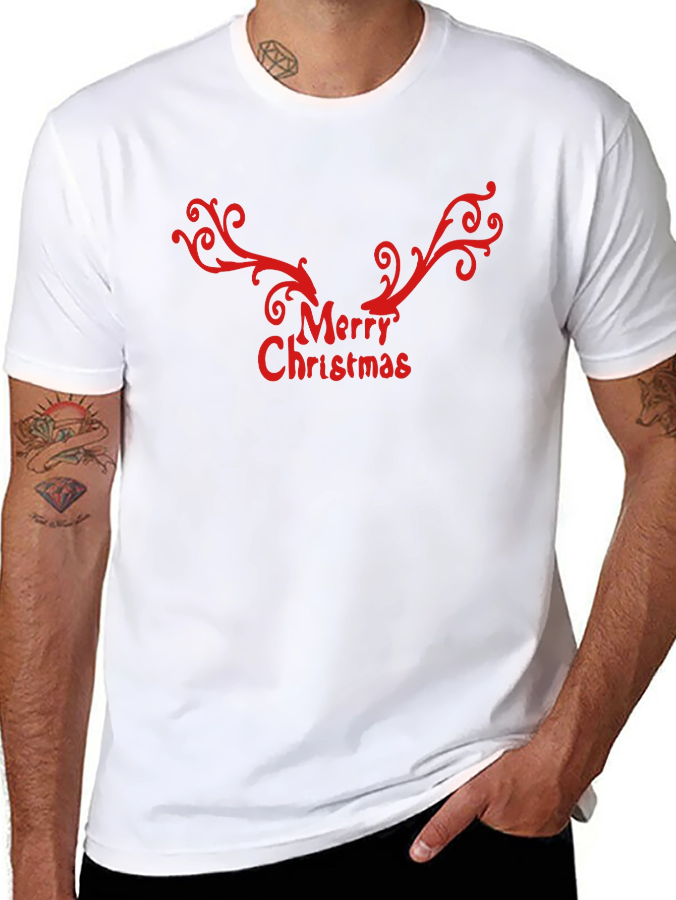 Festive Christmas T-Shirt - Reindeer Antlers Design