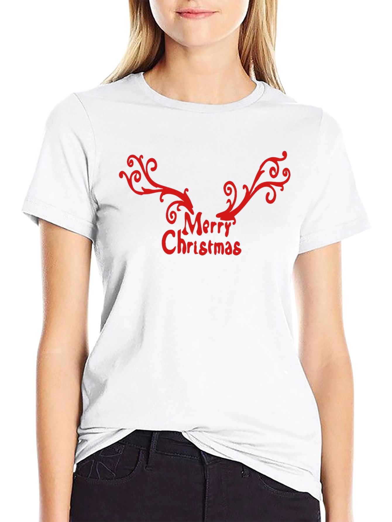 Festive Christmas T-Shirt - Reindeer Antlers Design