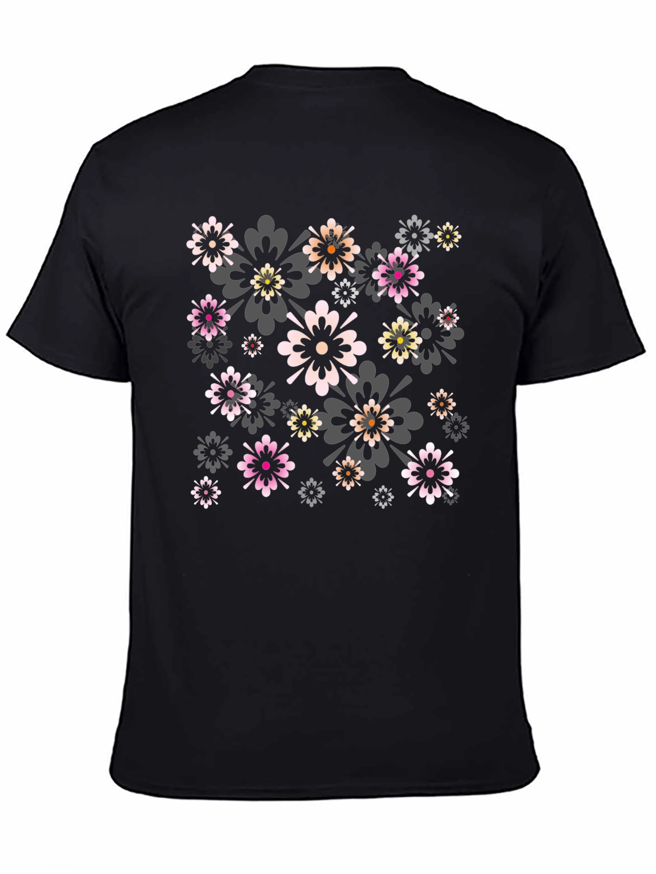 Floral Print Black Tee - Stylish Comfort