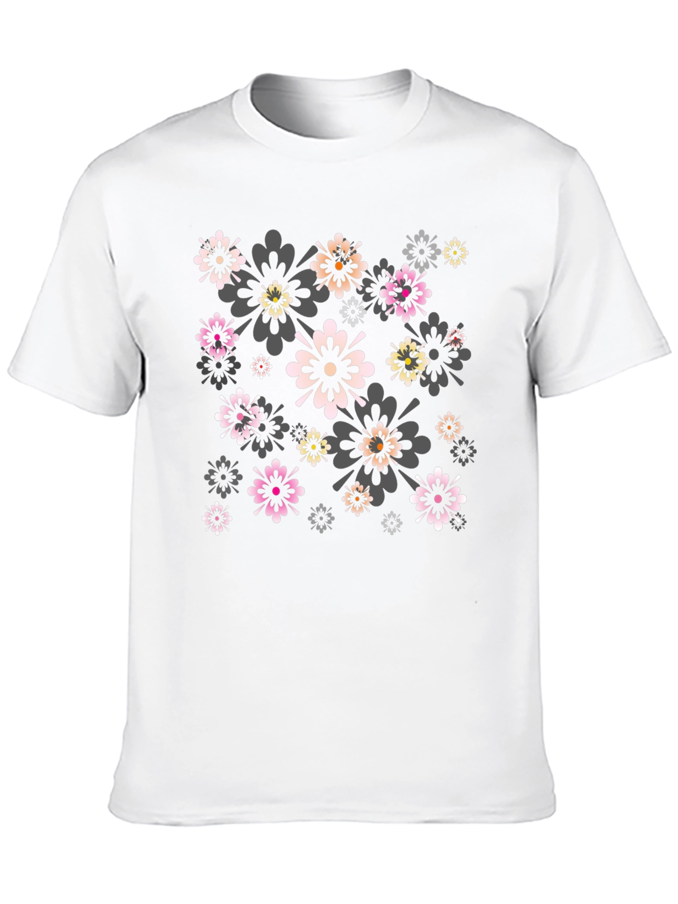 Floral Print Black Tee - Stylish Comfort