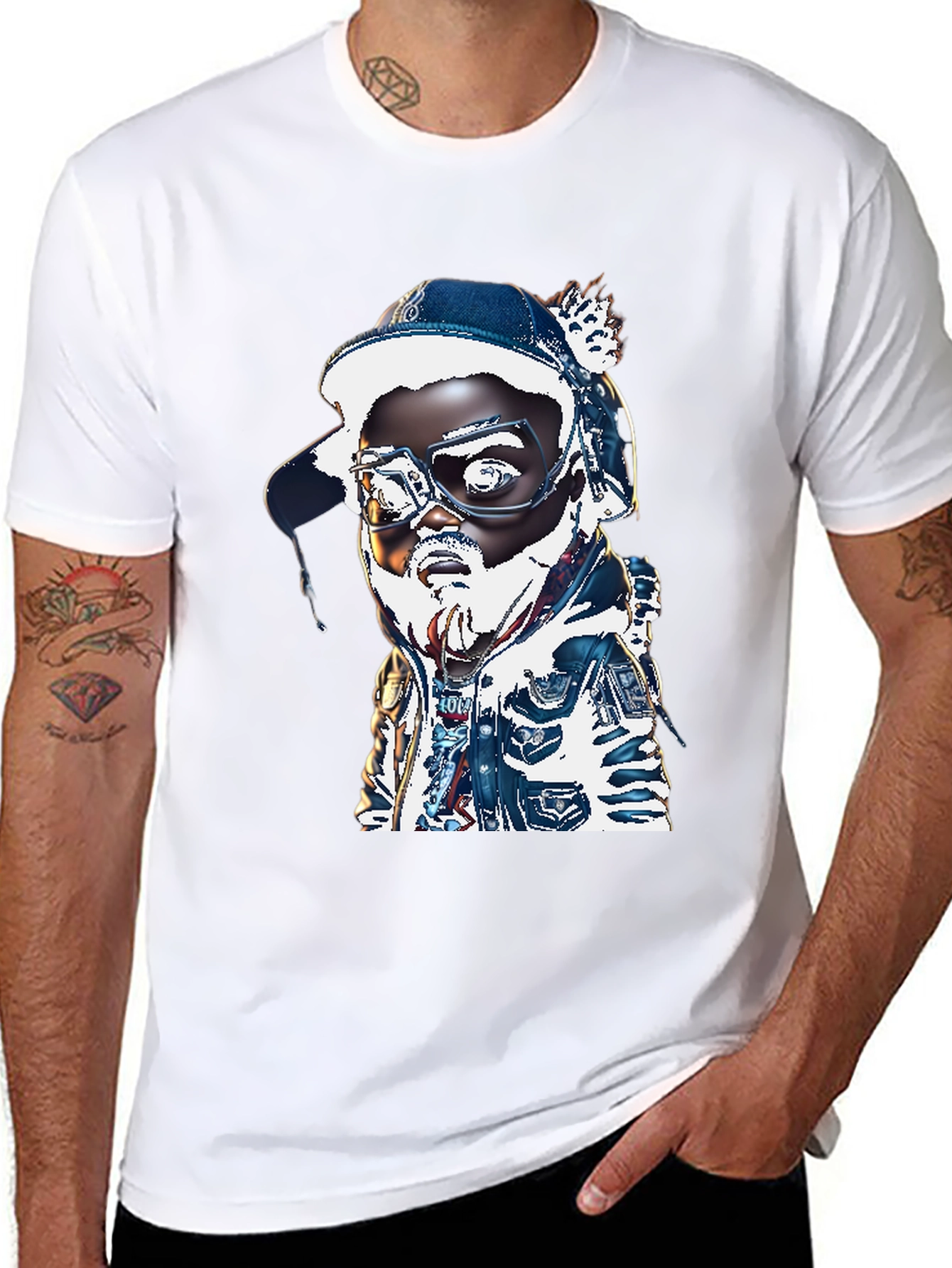 Cartoon Character T-Shirt - Black