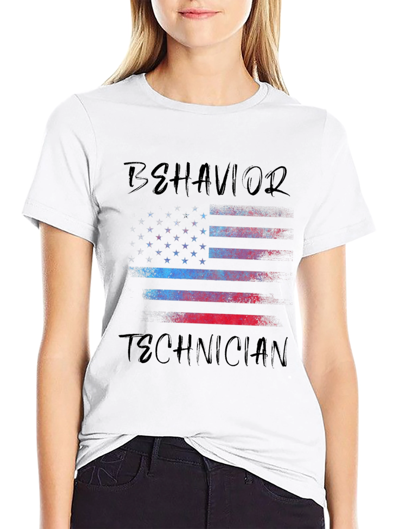 Behavior Technician American Flag T-Shirt