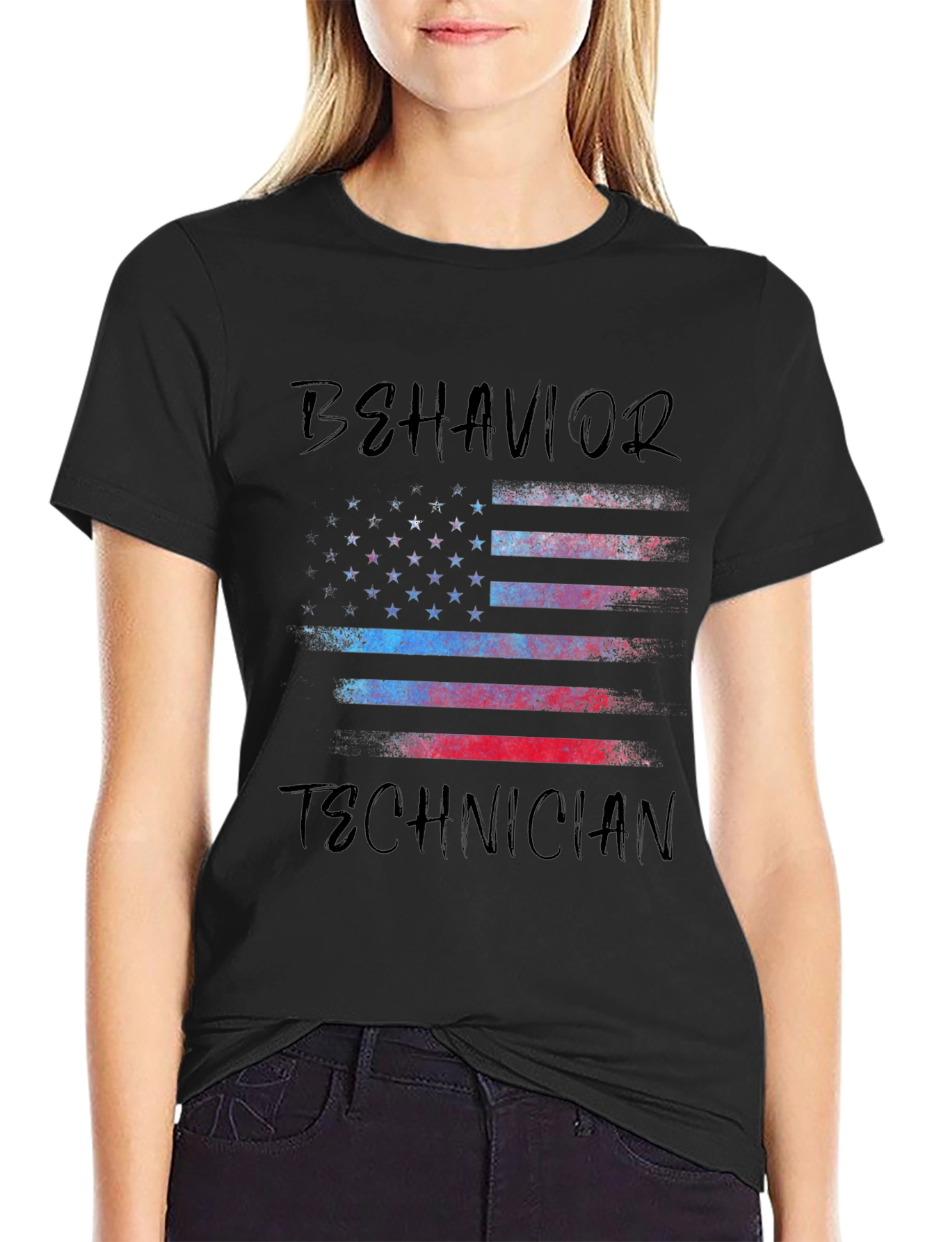Behavior Technician American Flag T-Shirt