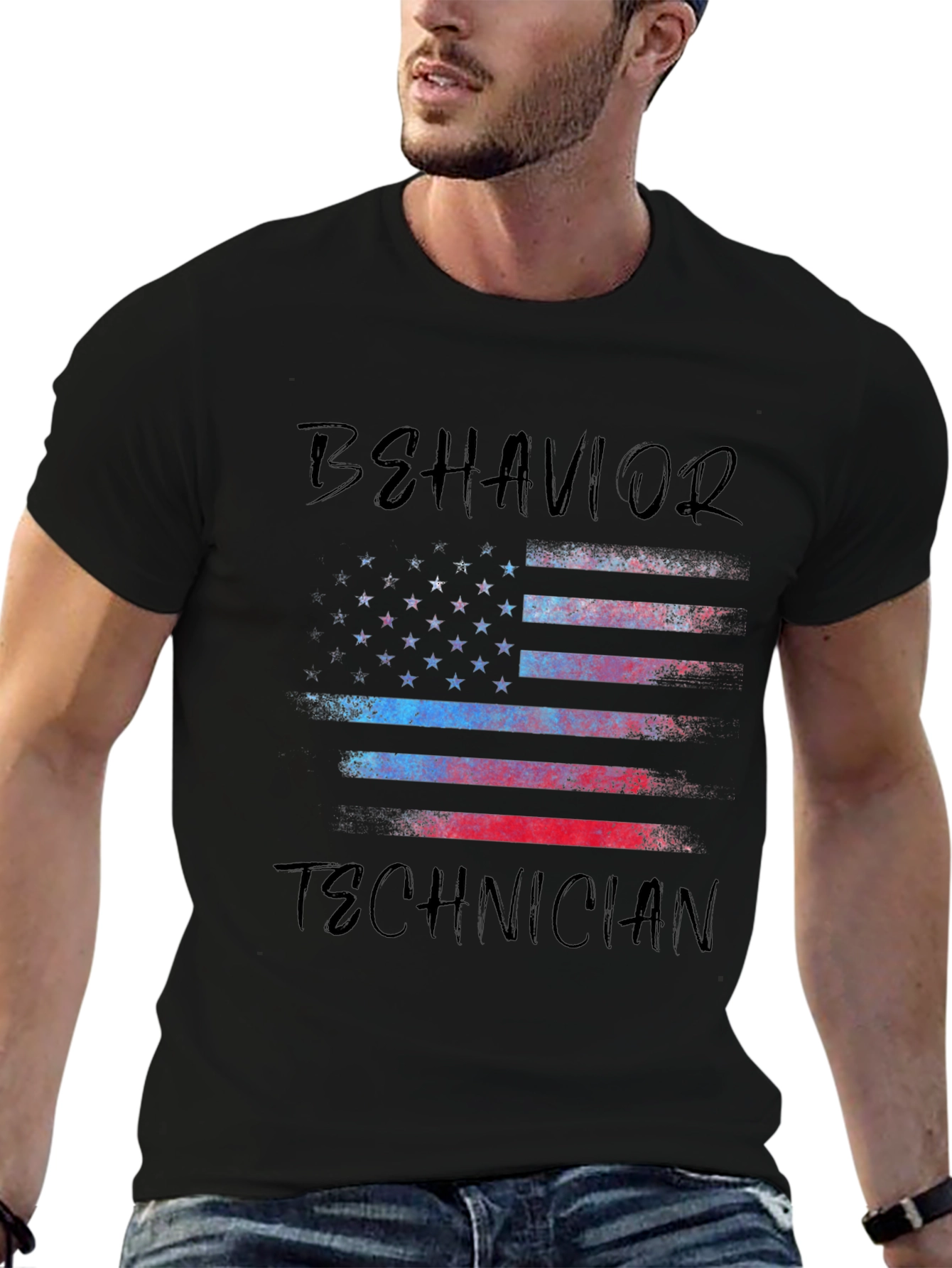 Behavior Technician American Flag T-Shirt