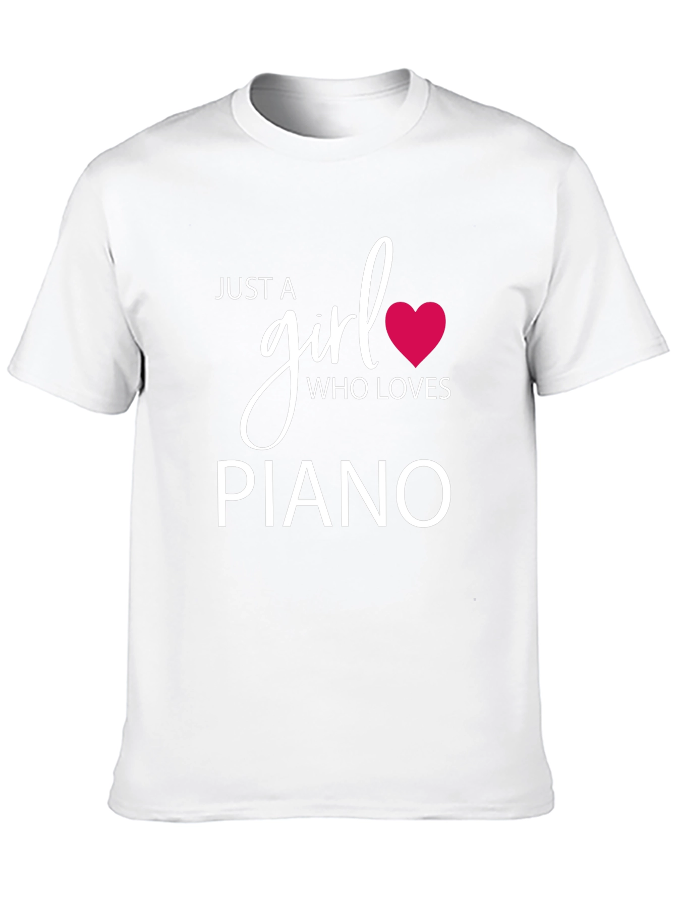 Just a Girl Who Loves Piano Black T-Shirt