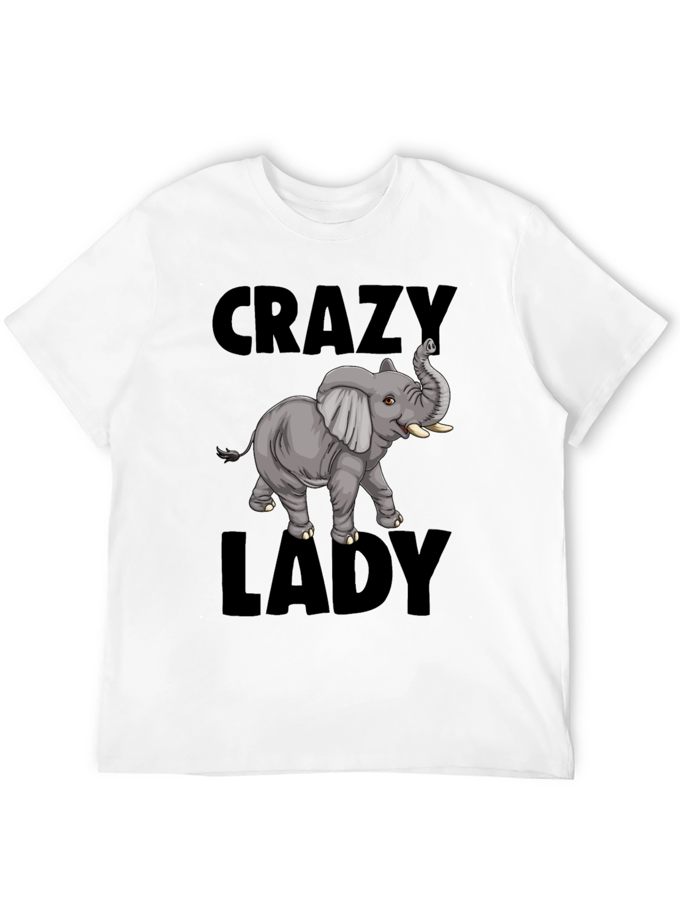 Crazy Elephant Lady T-Shirt - Fun Animal Graphic Tee