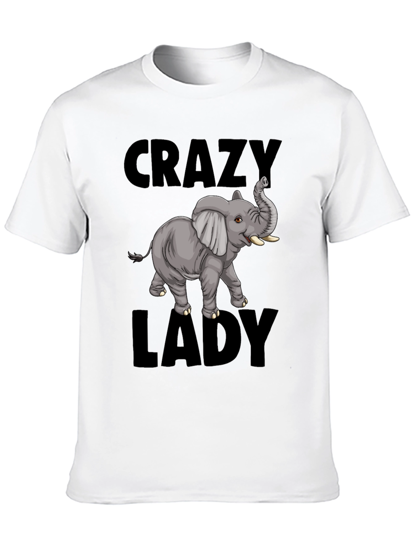 Crazy Elephant Lady T-Shirt - Fun Animal Graphic Tee