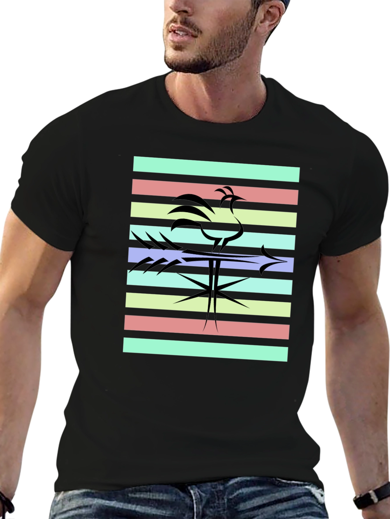 Retro Rooster T-Shirt - Black