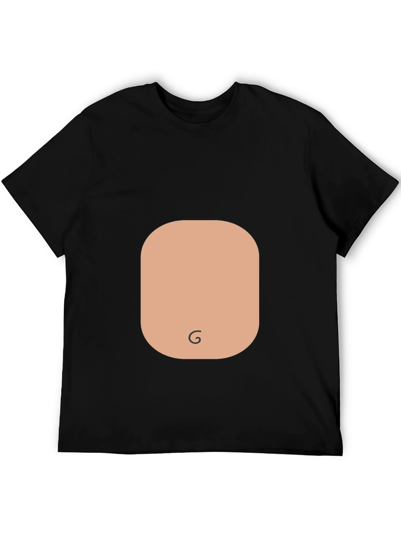 Funny Graphic Tee - Stomach Print Black T-Shirt