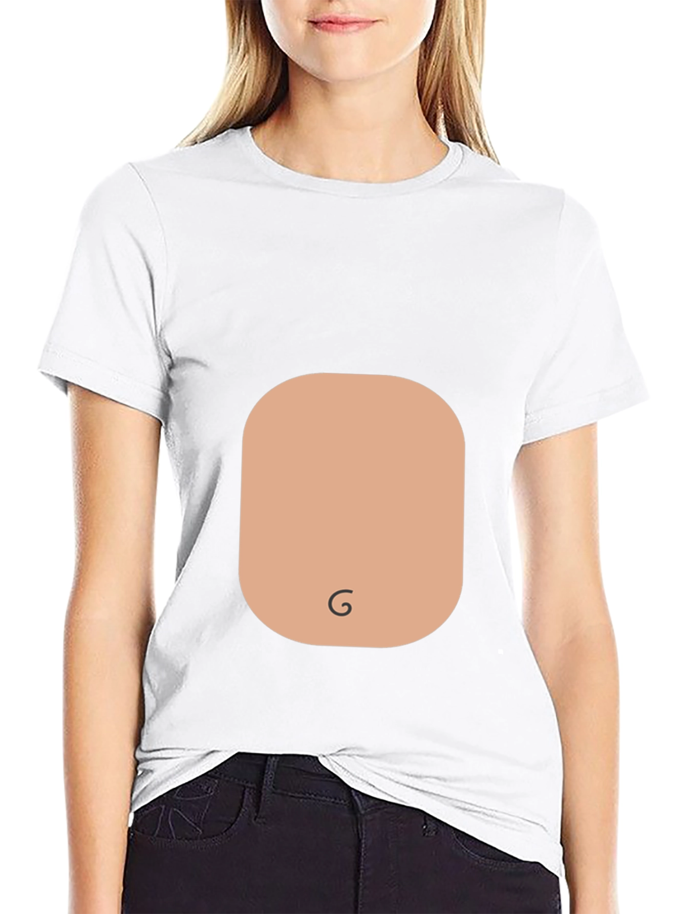 Funny Graphic Tee - Stomach Print Black T-Shirt